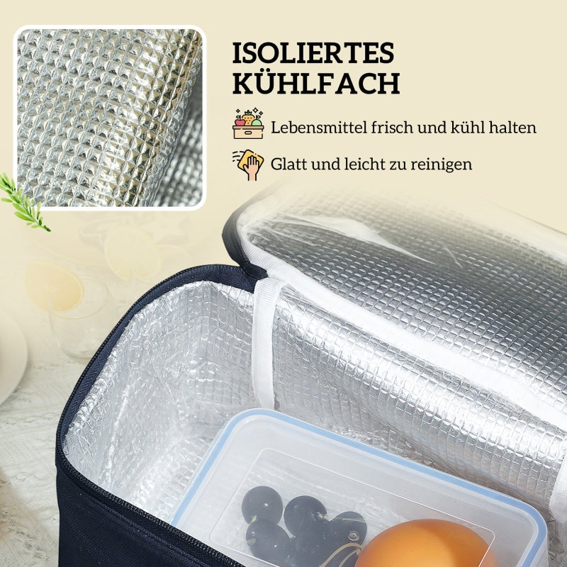 Picnic Basket with Insulated Cooler Compartment, Blanket, Cutlery Set, natural wood