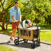 Hundebuggy, faltbar, für Hunde & Katzen bis 30kg, Braun