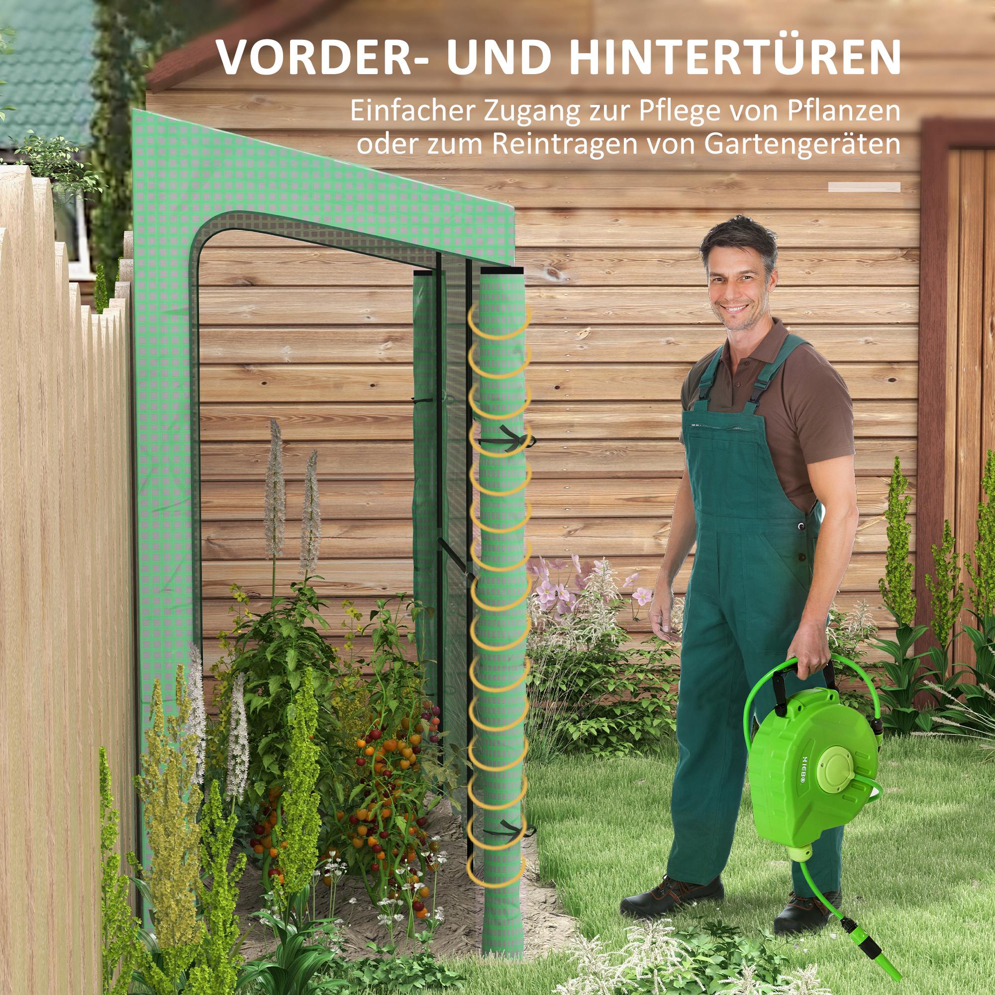 Greenhouse Tomato House Windproof 2 Doors Side Window UV Protection PE Green