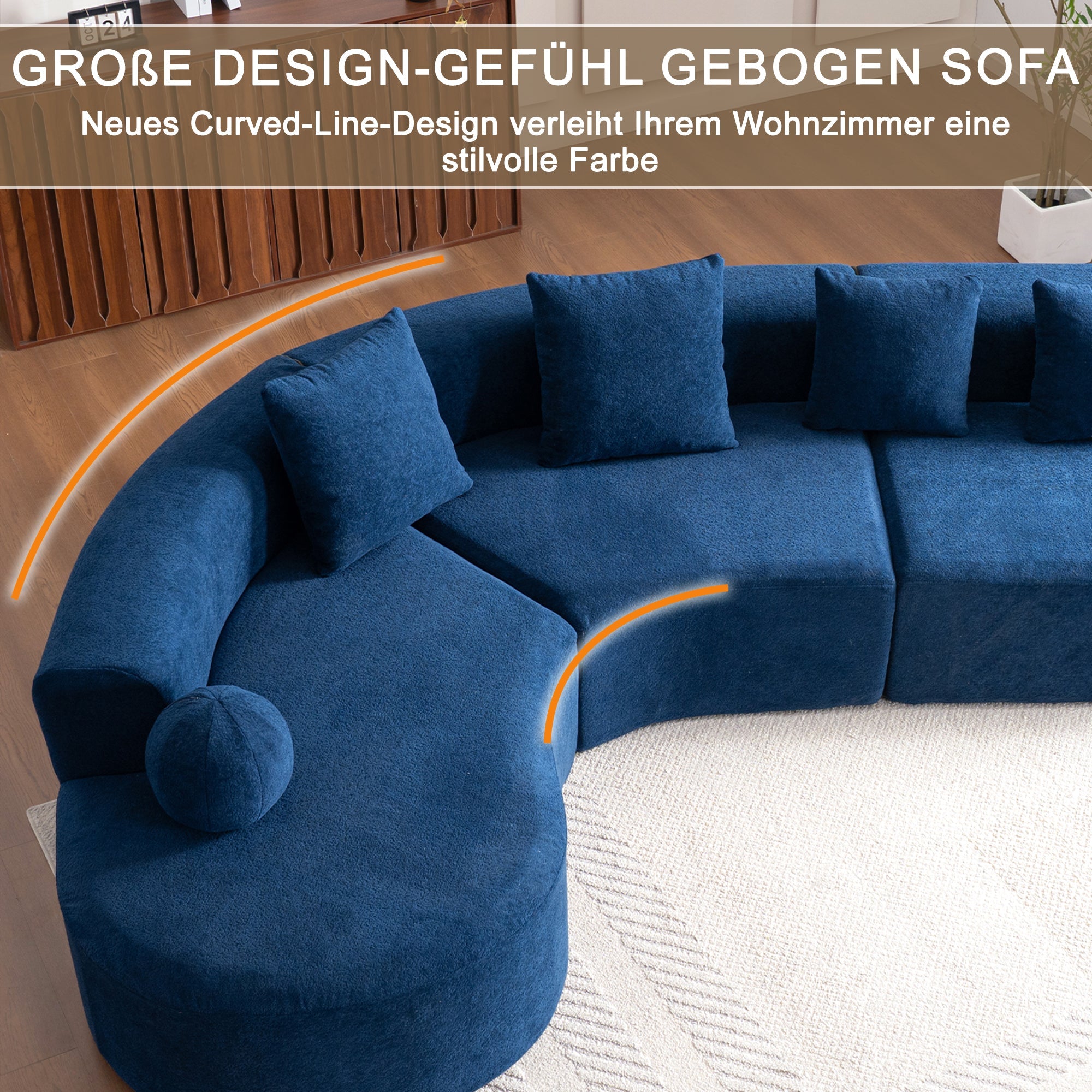 Cloud Sofa, Large L-Tier Arched Plush Design