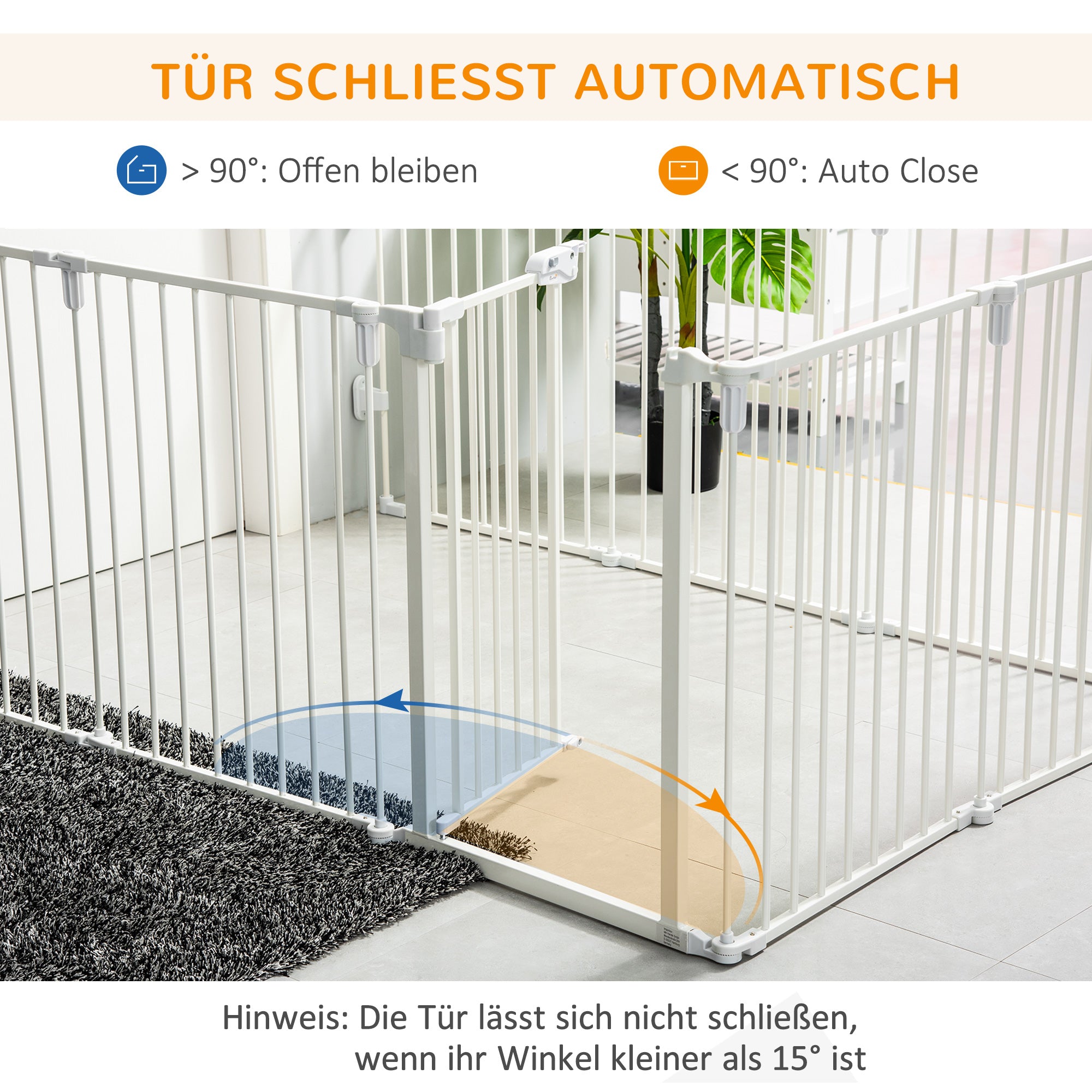 Puppy Playpen, Flexible Foldable 8 Panels, White