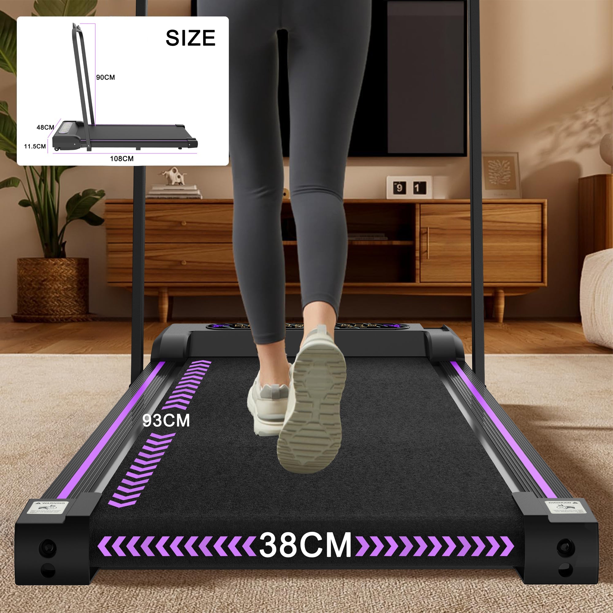 Foldable Treadmill Walking Pad 2.5 HP Motor 8km/h