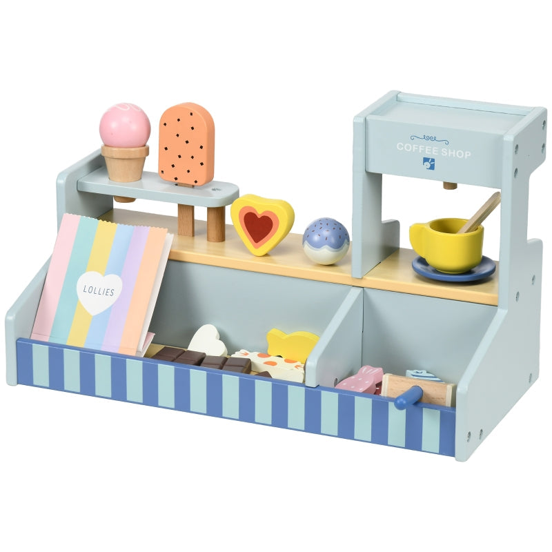 AIYAPLAY Ice Cream Shop with Accessories, Light Blue