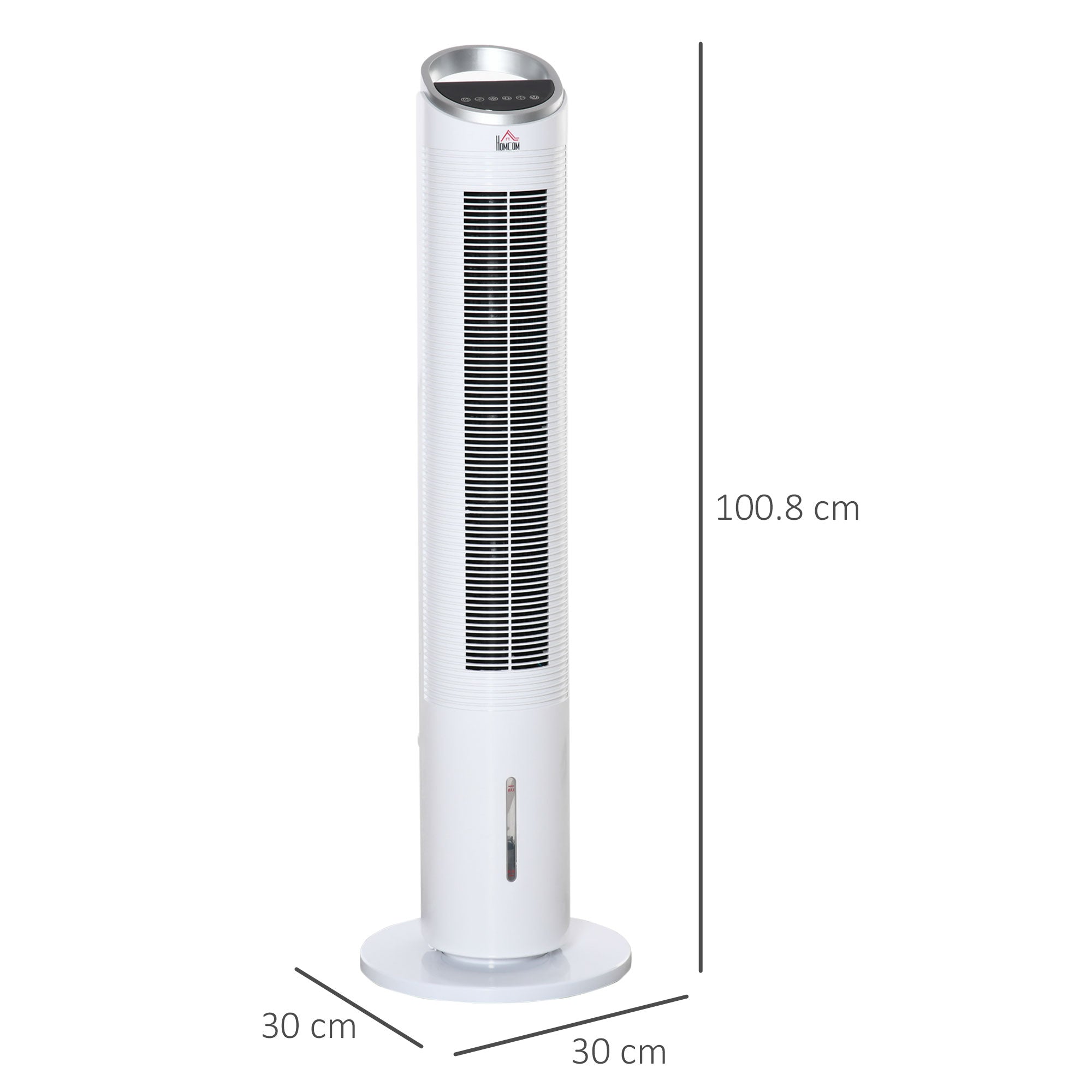 Air Cooler Tower Fan, Water Cooling, 60W, Humidification, 8h Timer, Remote Control