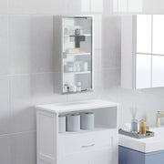 Medicine Cabinet First Aid with Lock 30x12x60cm Stainless Steel