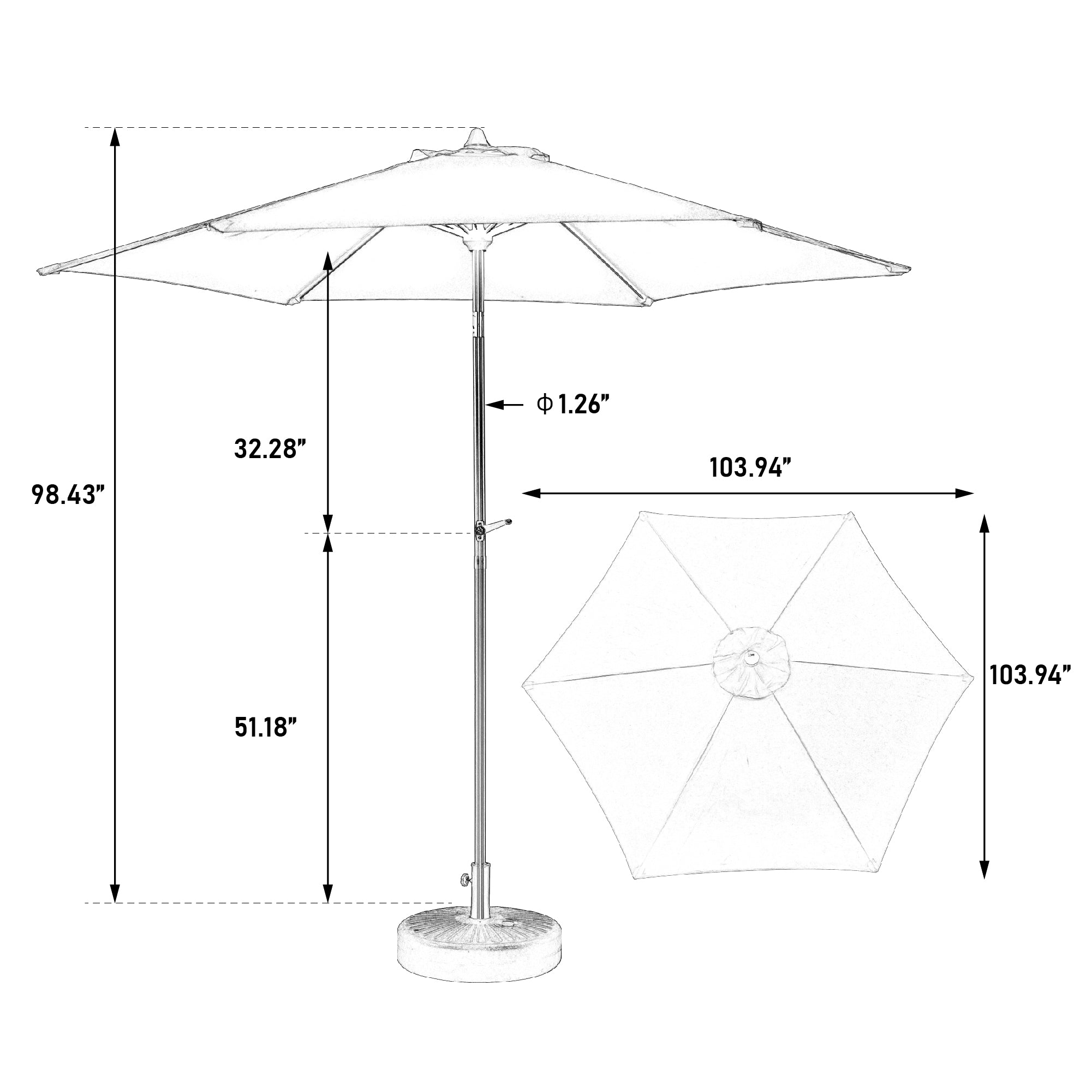 Outdoor Umbrella 9 Ft Double Sided Rectangular with Crank, Blue