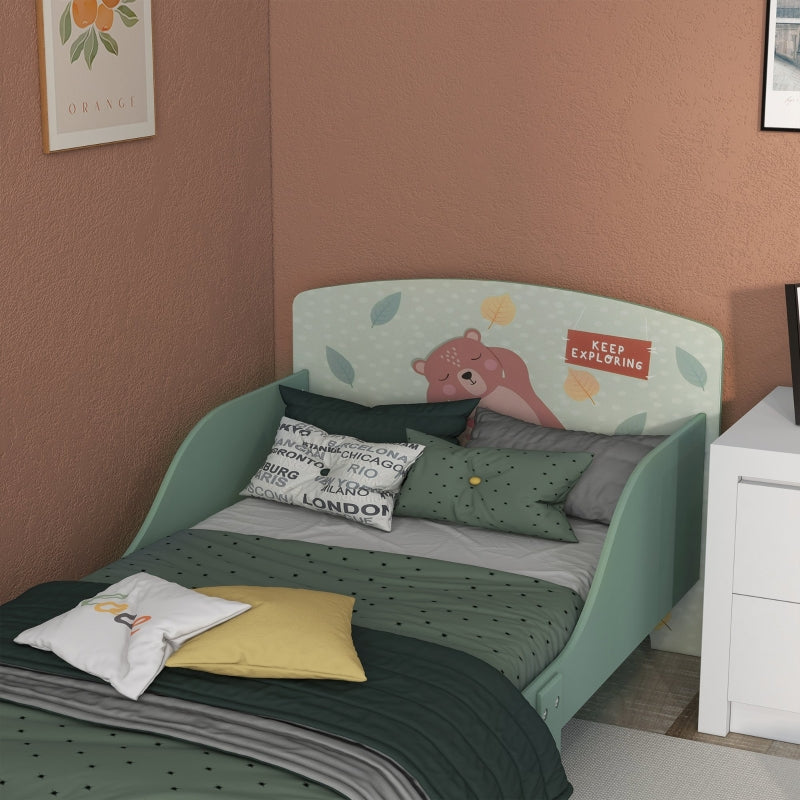 Toddler Bed Frame for Ages 3-6 Years, Green MDF