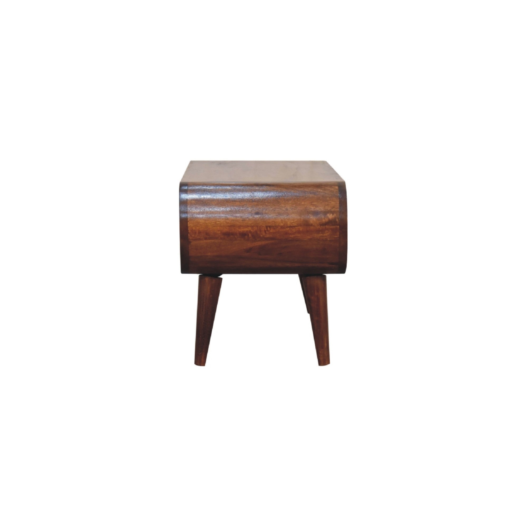 Amaya Nordic Style Coffee Table, Open Slot, Dark Brown Solid Wood