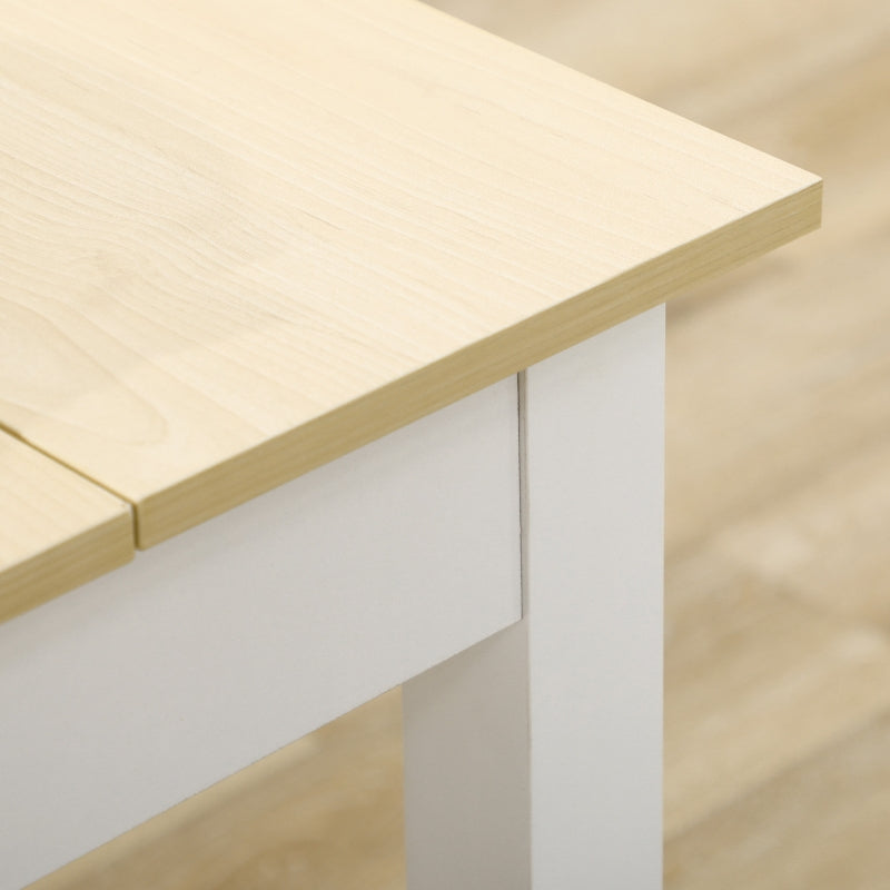 Dining Table 4-6 Seater Modern Wood Effect Thick Legs, Oak