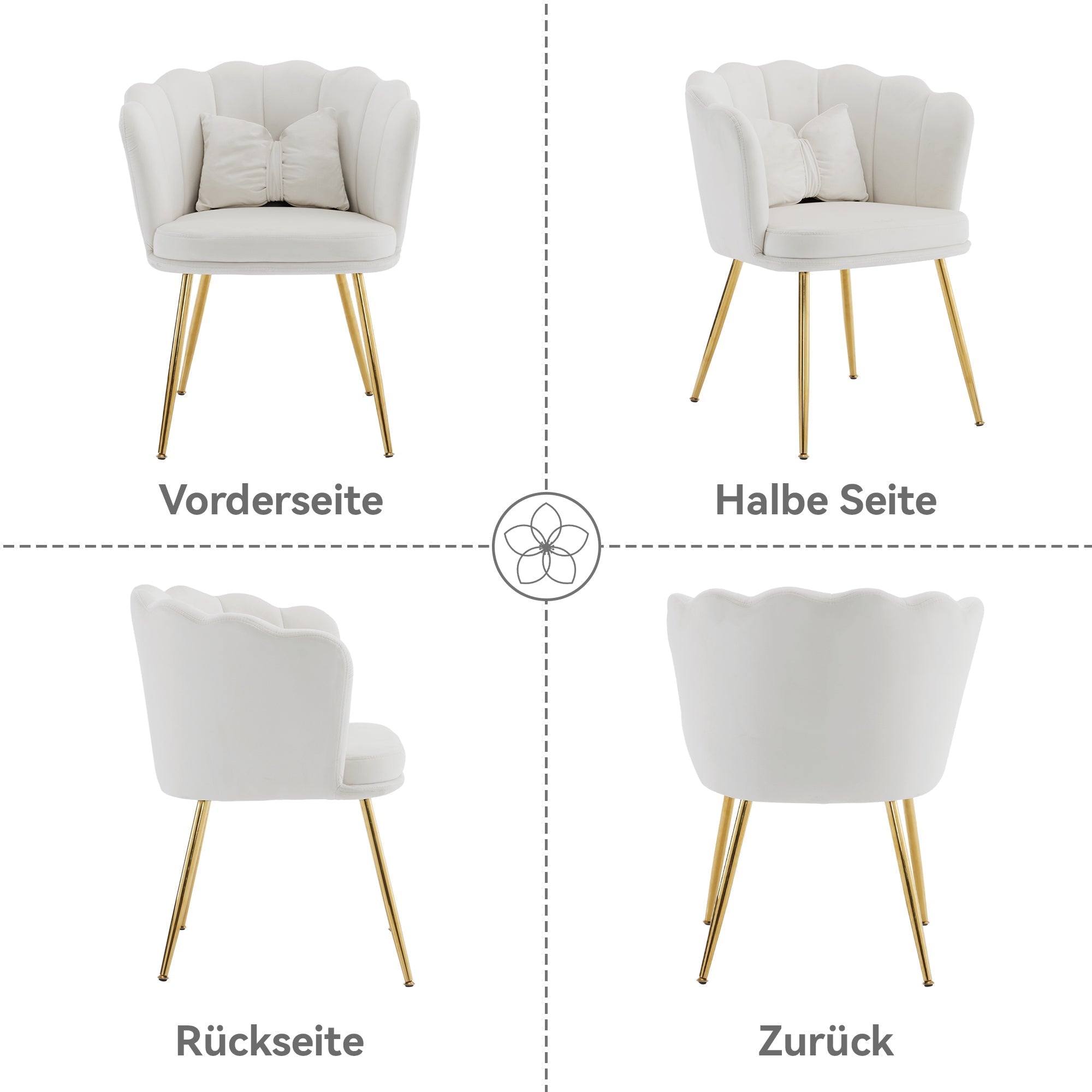 Modern velvet armchair, comfortable upholstered decorative chair, gold-plated metal legs