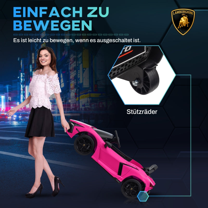 Electric Ride-On Car for Kids with Remote Control and Horn, Pink
