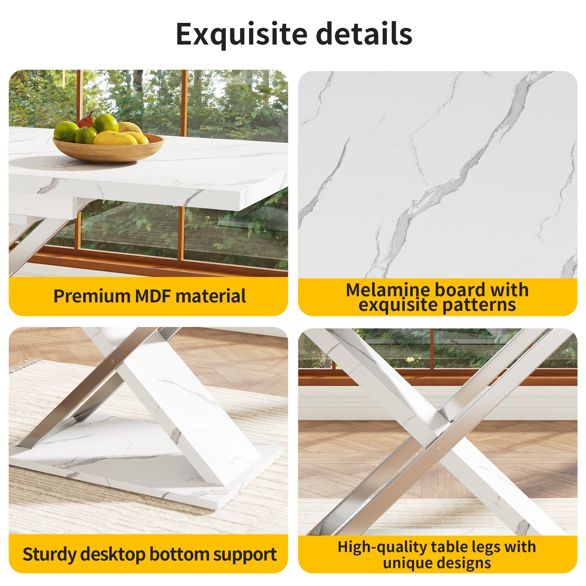 Extendable Dining Table 118–157 x 75 cm with Cross Legs, MDF