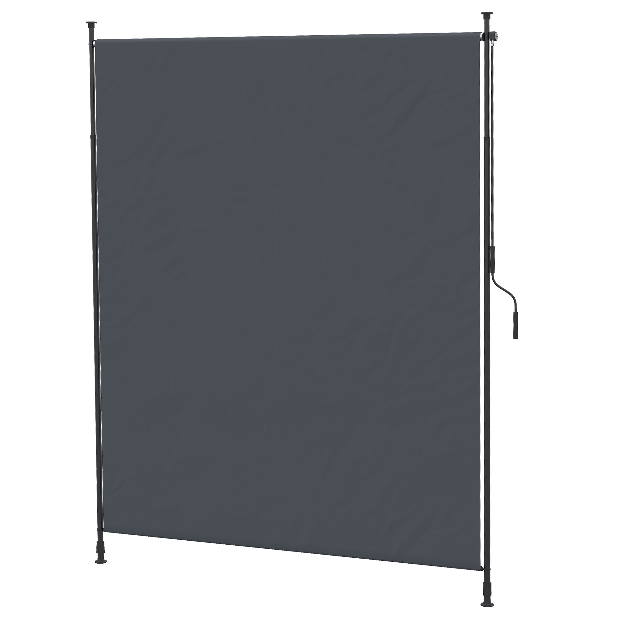 Vertical Awning 200 x 292 cm Retractable Adjustable Sunshade, Grey Aluminum