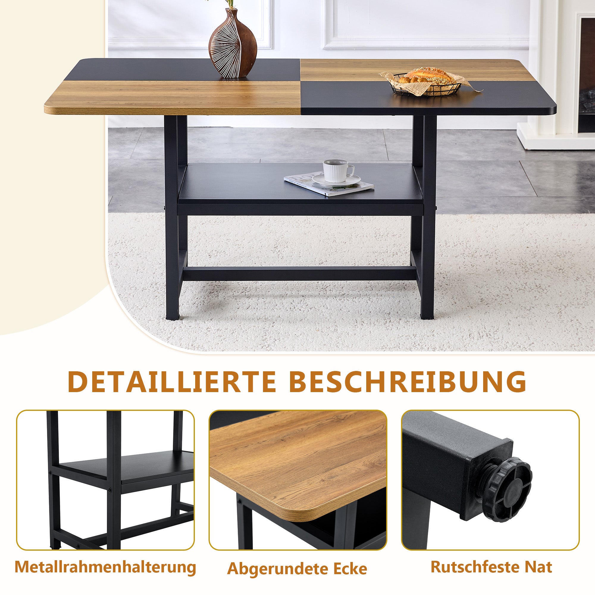Dining Table Set 160cm Rectangular Storage 4 Chairs - White PU