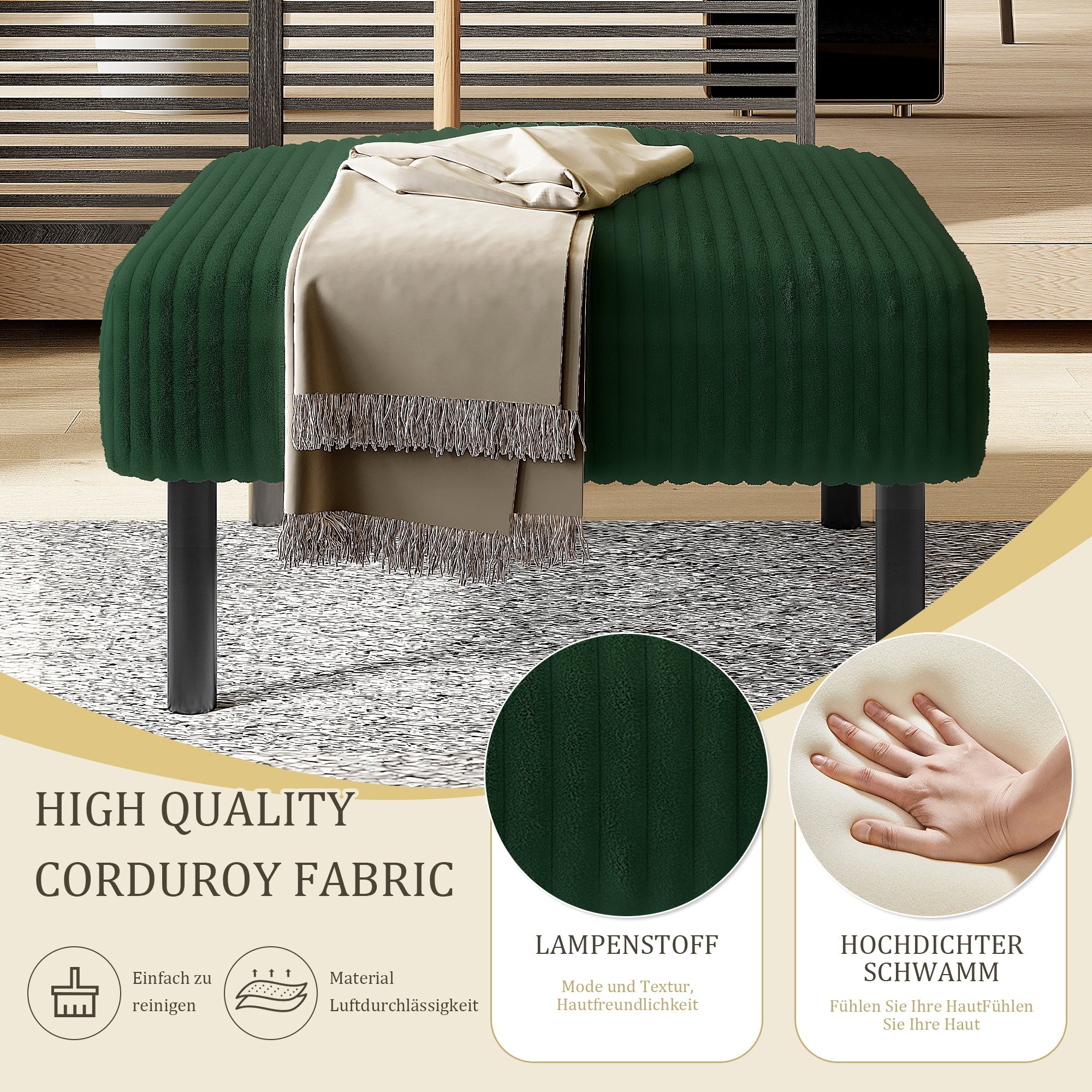 Sofa bed daybed 140x200cm with ambient lighting and remote control