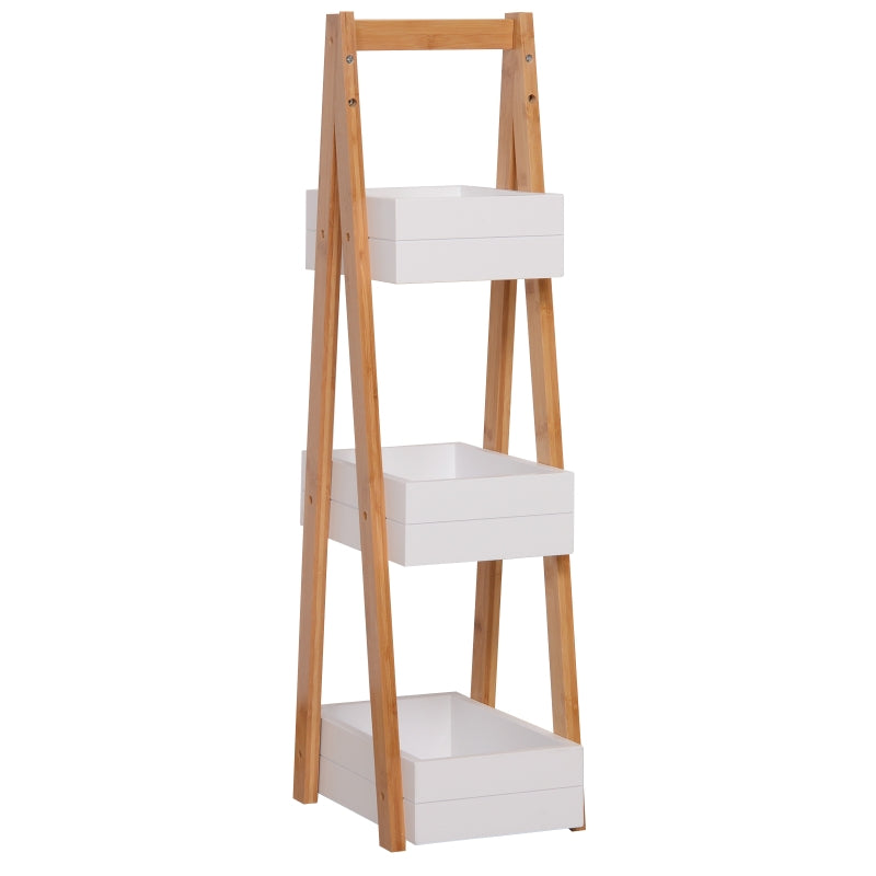 3 Tier Bathroom Shower Caddy Freestanding Rack Storage Organiser MDF