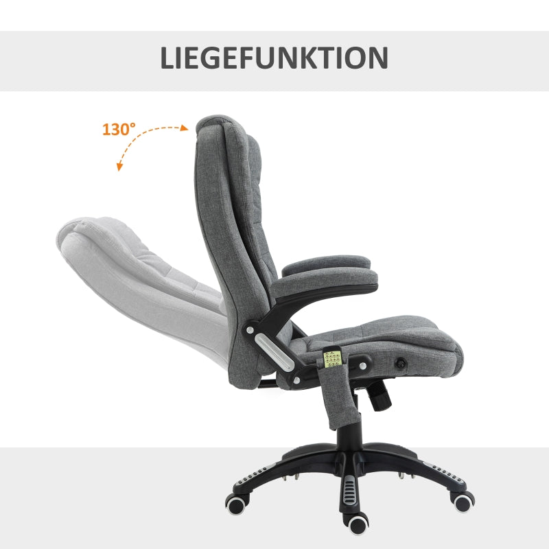 Vinsetto Massage Executive Office Chair, Ergonomic Adjustable, Gray
