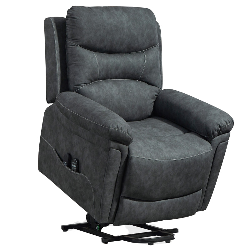 Power Lift Recliner Chair with Massage, Heat, USB in Grey PU Leather