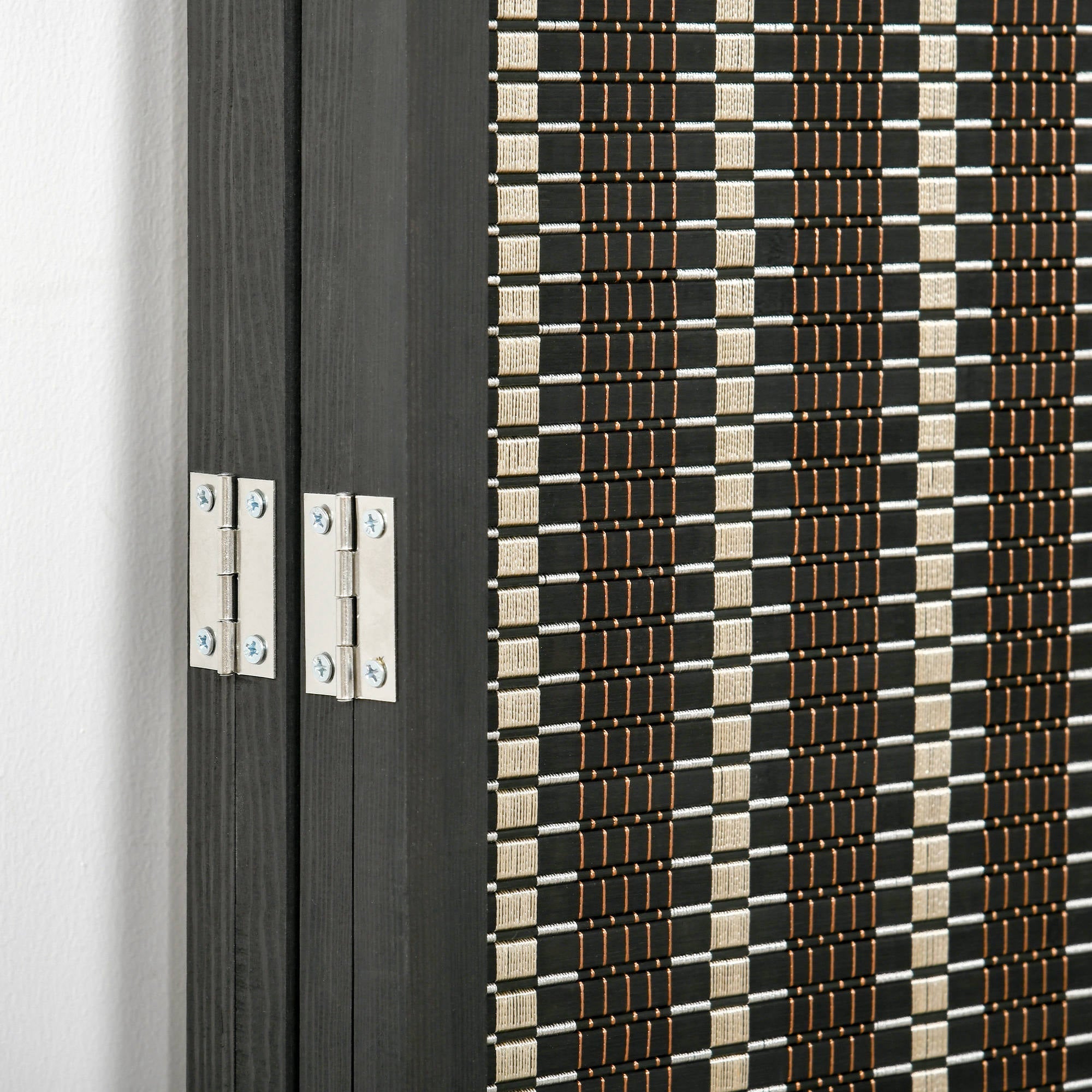 Folding Screen 4-Part, 180 x 180 cm Room Divider, Brown Bamboo