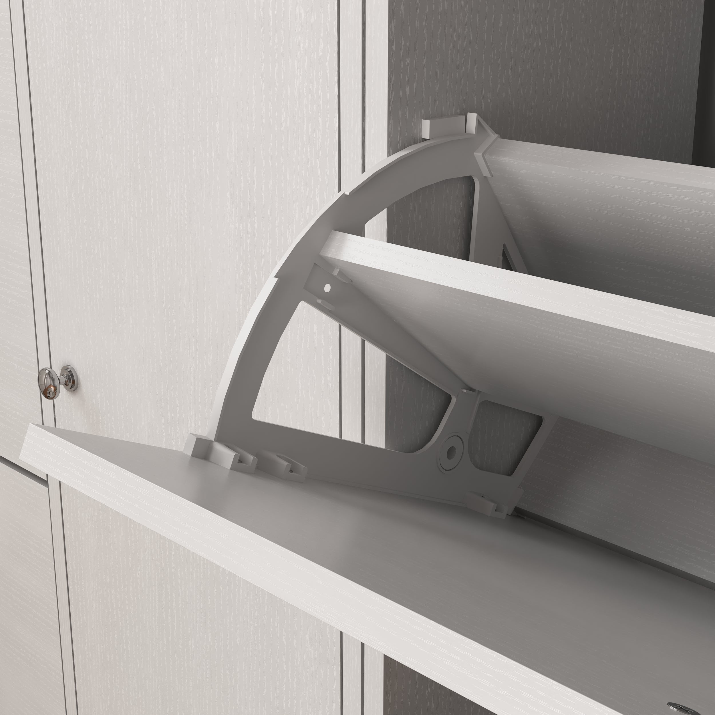 Shoe Cabinet Freestanding 3 Drop-Down Drawers Adjustable Shelf