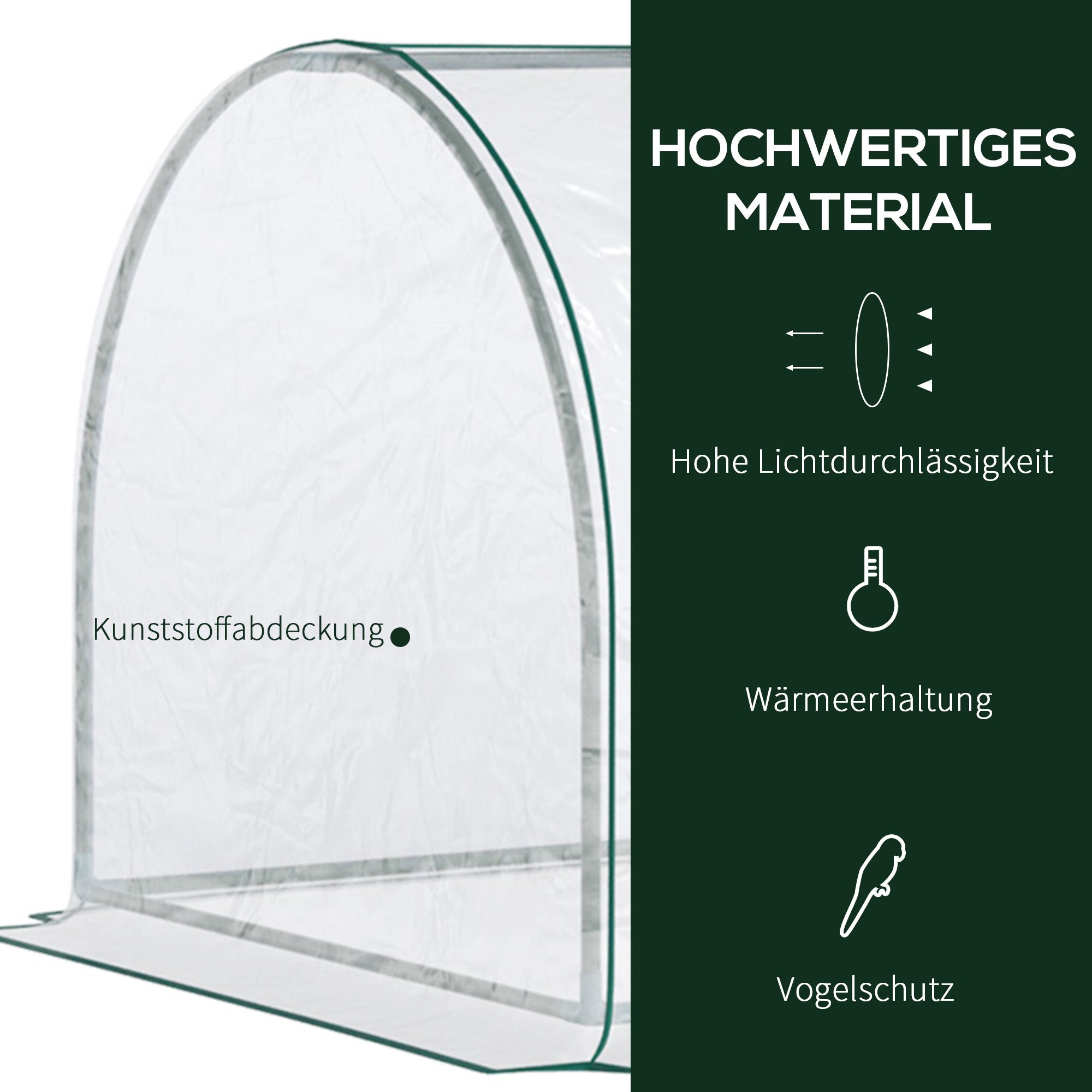 Greenhouse with Door, Cold Frame, Plant Growing, Steel PVC