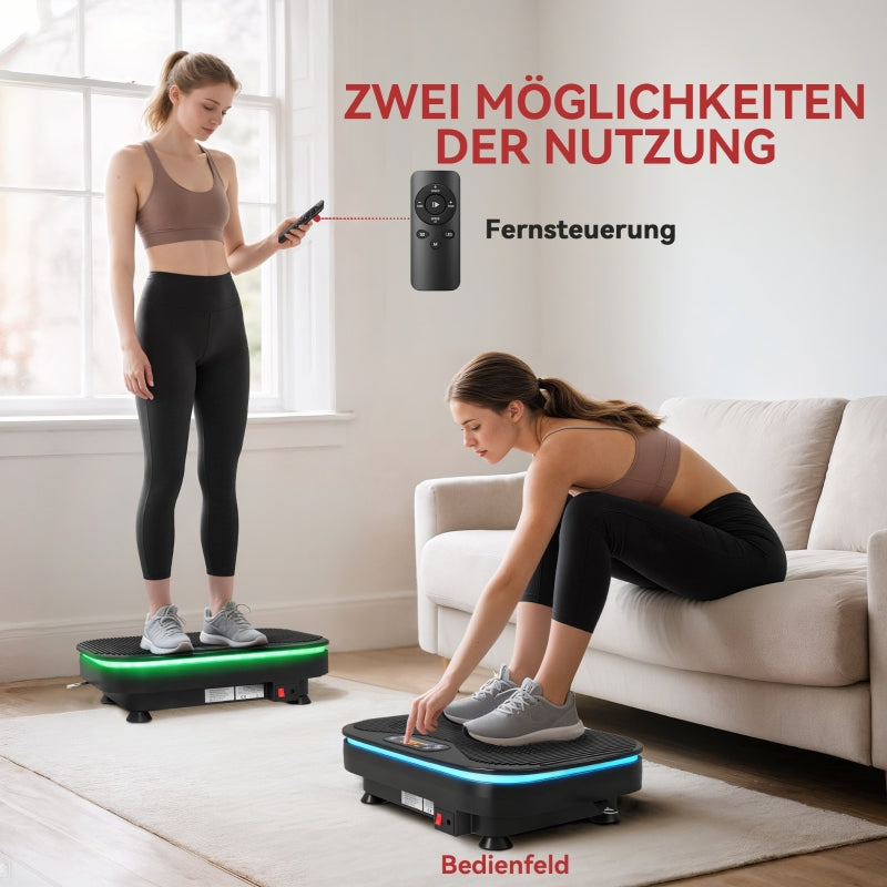 Vibration Plate for Fitness Exercises, Bluetooth, Remote, 99 Speed Levels, Black Plastic/Steel