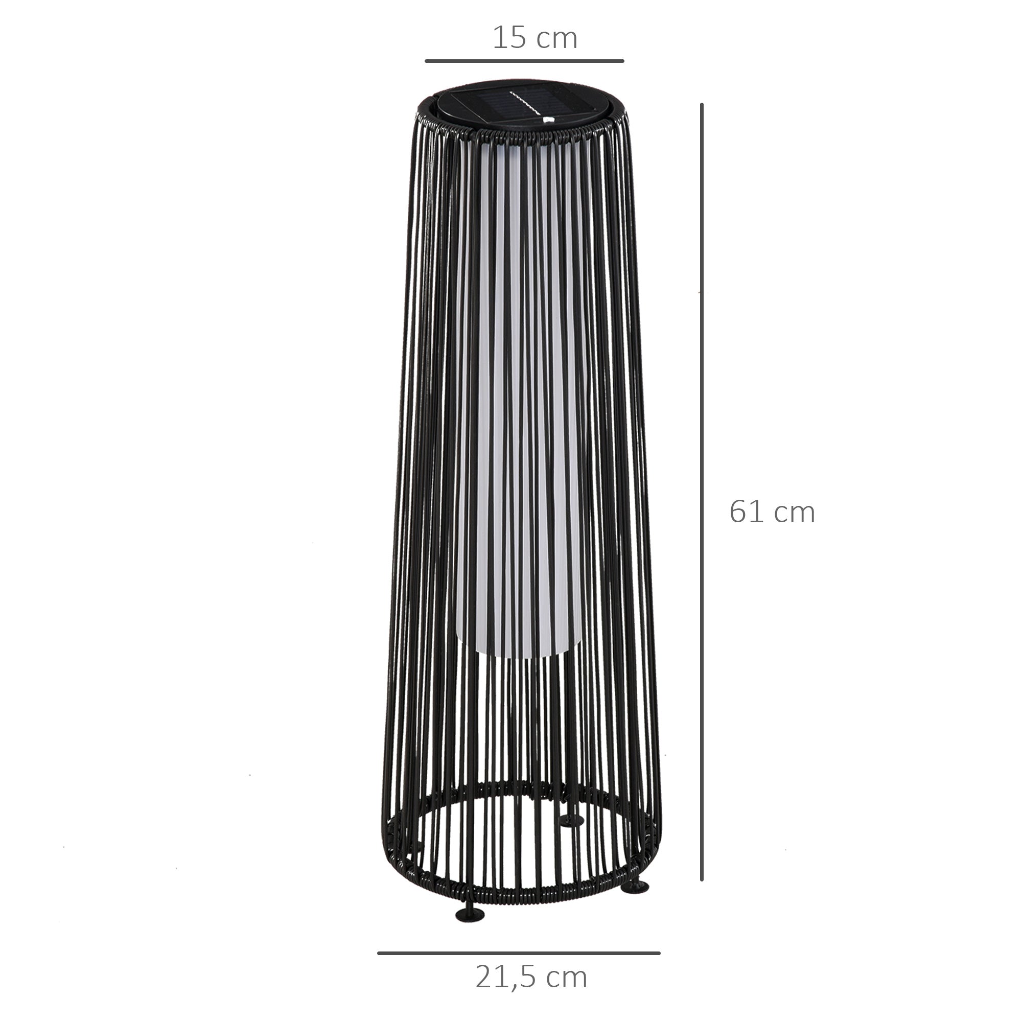 Solar Garden Light with Light Sensor, Waterproof, Automatic LED, Black