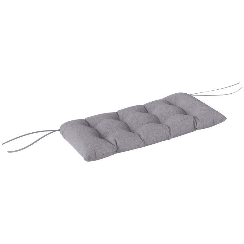Bench Cushion with Ties Outdoor Water-Repellent UPF50+ 105 x 46 x 12.5 cm Grey