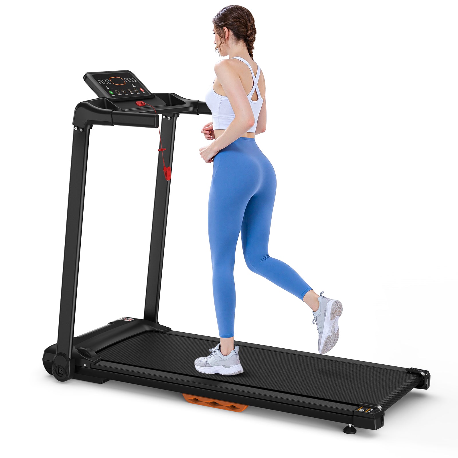 Home Treadmill, Foldable, 12 km/h, 120 kg Max, App Compatible, LED