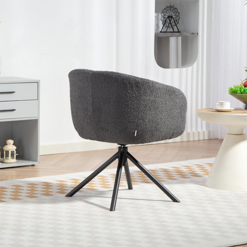 Armchair Swivel Upholstered Cozy - Dark Grey