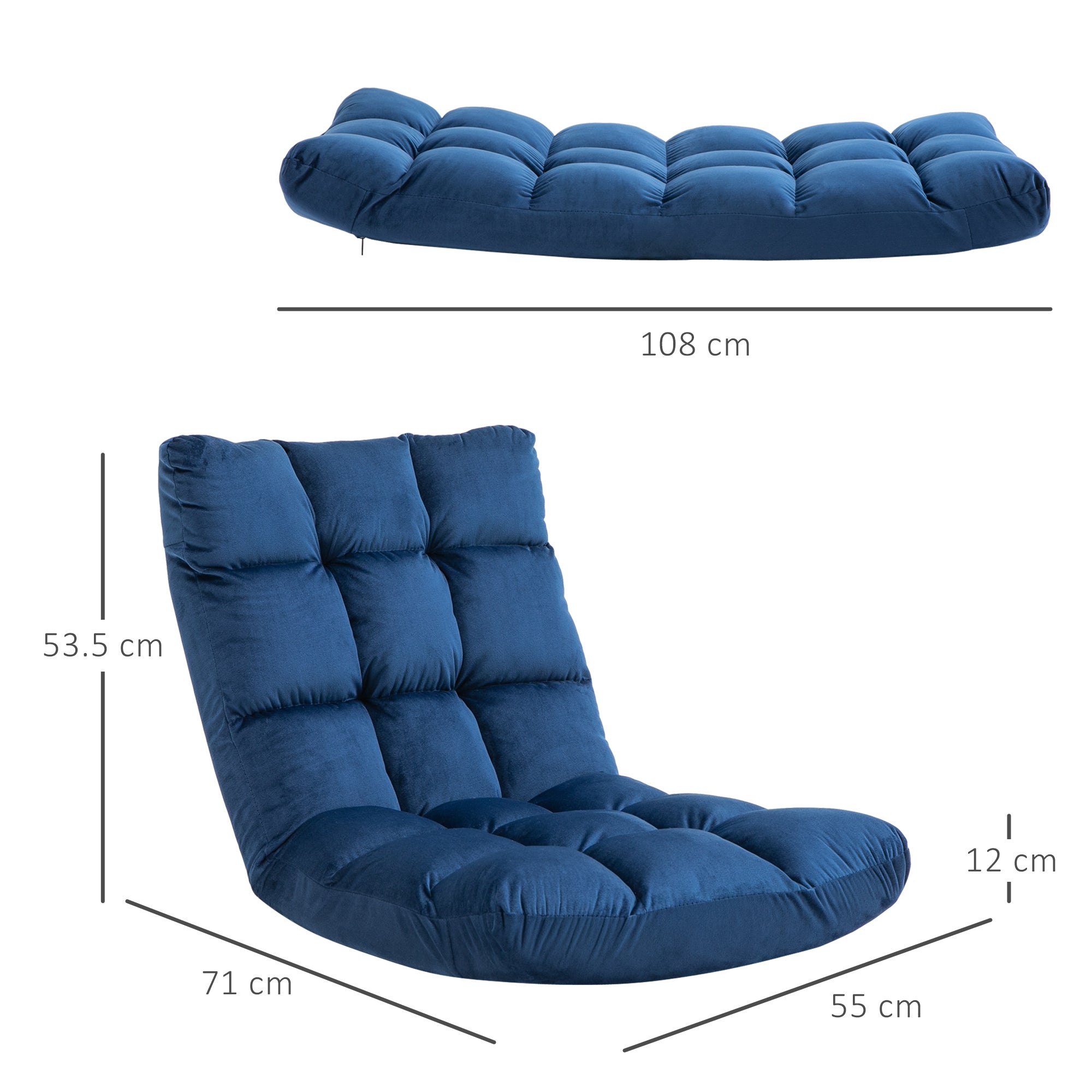 Floor Chair, 3-in-1 Foldable 13-Position, Metal Foam