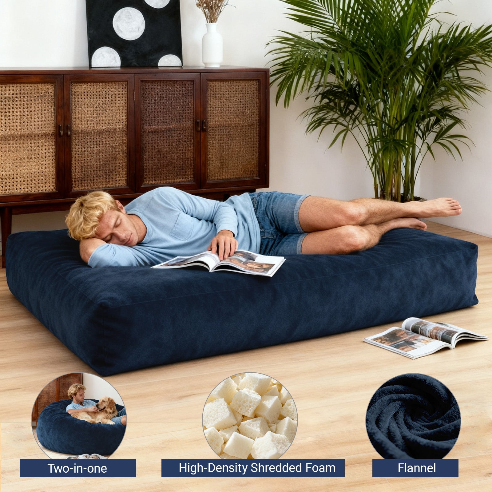 DBC-LANSE Convertible Bean Bag Chair Bed