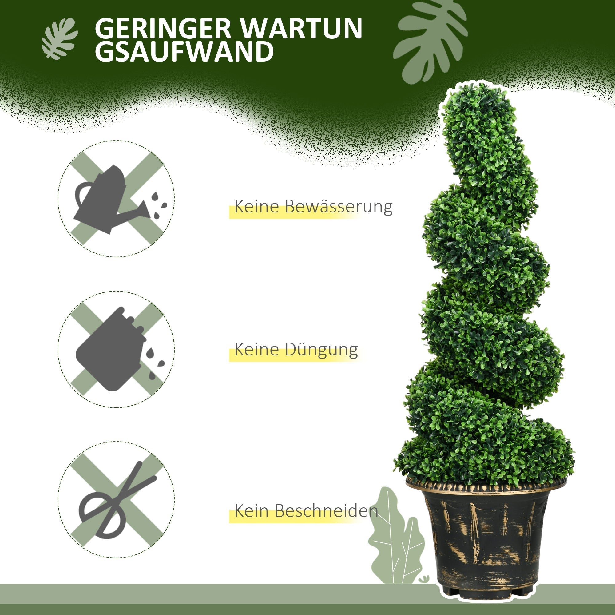 Artificial Plants, Boxwood Houseplant 90 cm UV-resistant, Green