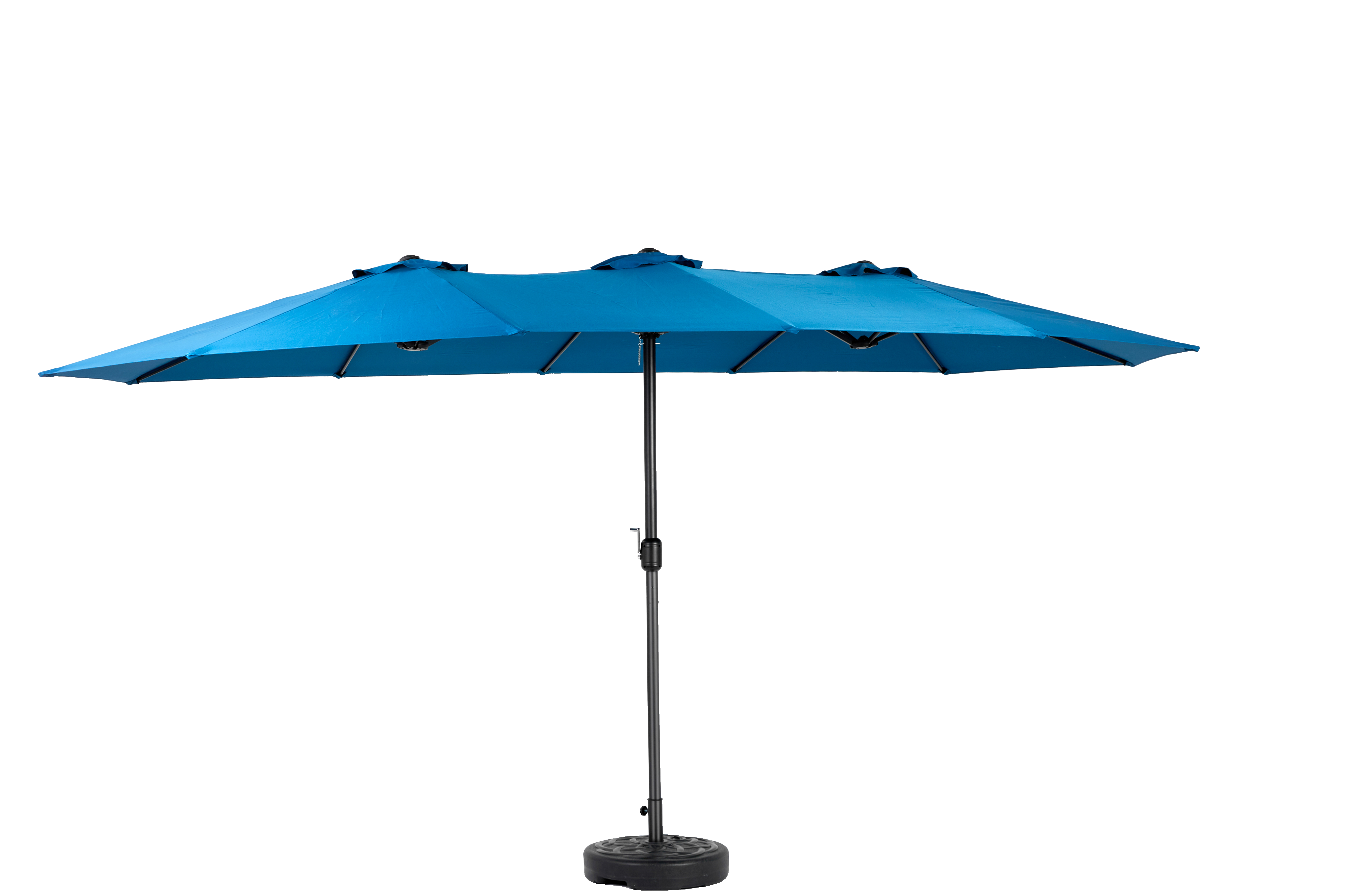 14.8 Ft Double Sided Outdoor Umbrella Rectangular Large with Crank, Dark Blue