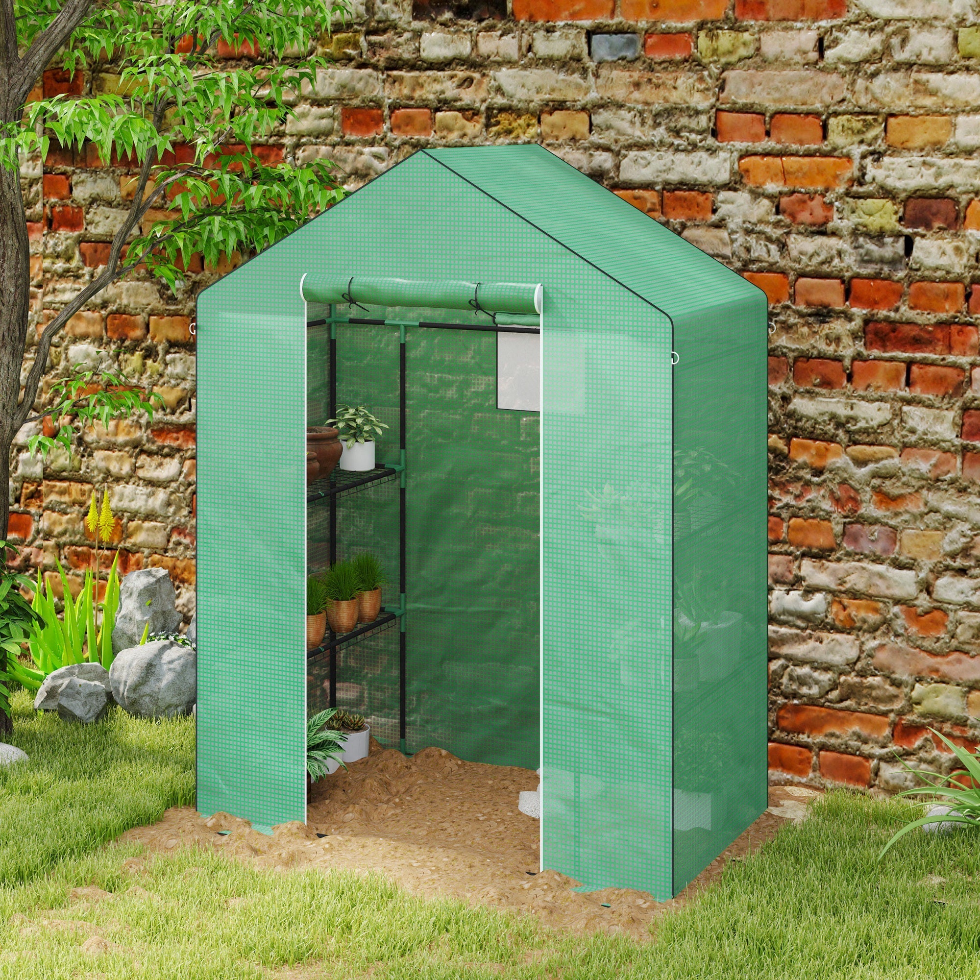 Greenhouse, Roller Door Window Shelves, Steel
