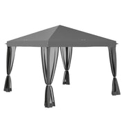 3 x 3 m Pop Up Gazebo, Removable Mesh Sidewall Netting, Light Grey