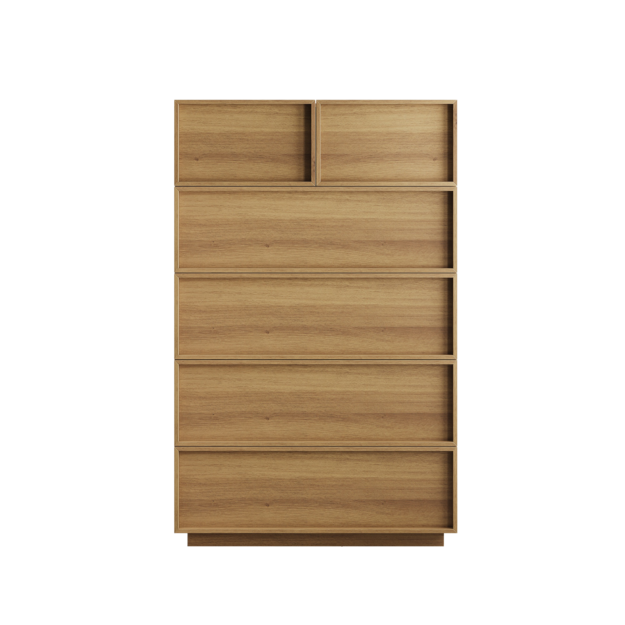 Chest of Drawers with 6 Drawers and Dressing Table, 80x48x127cm, Oak Color Wood