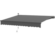 Klemmmarkise, Handkurbel Solarleuchte Gelenkarm UV 50+ 400cm, Grau