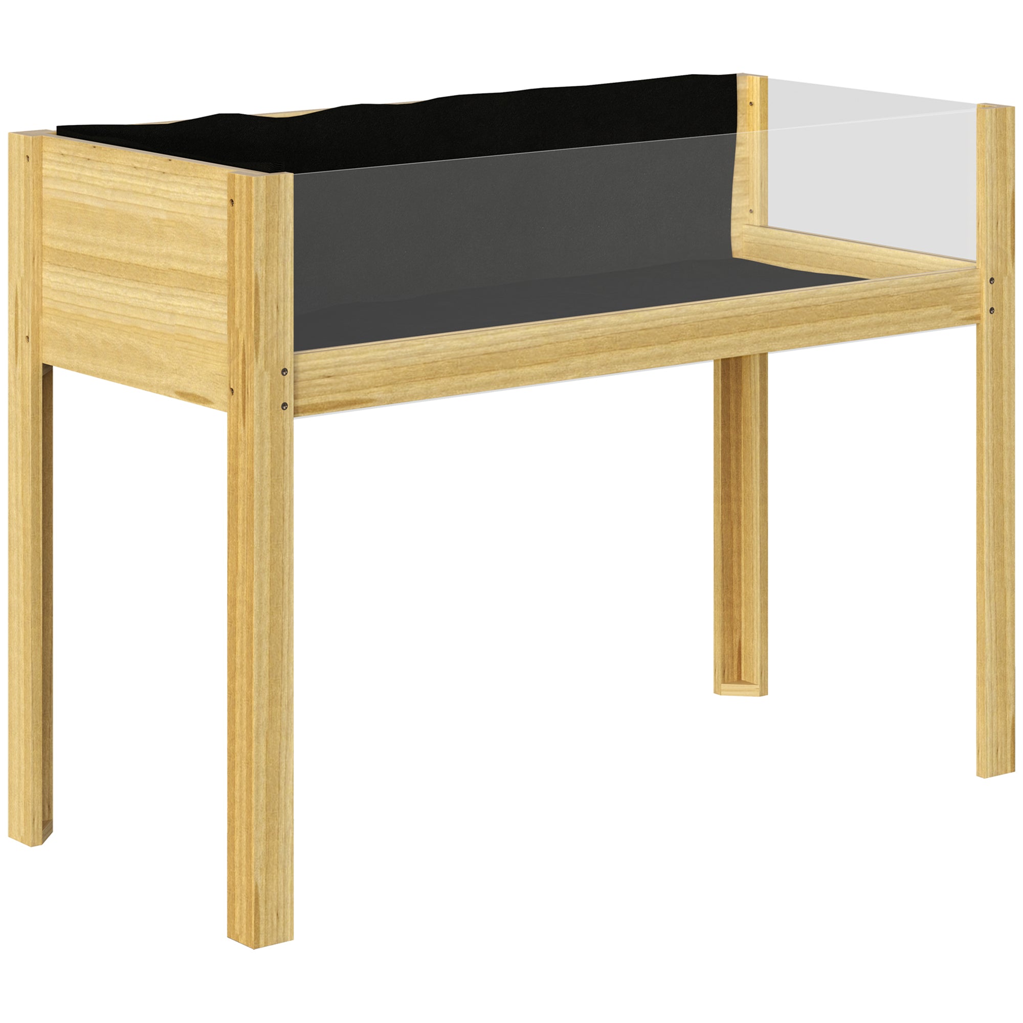 Raised Bed, Acrylic Panels Wood, Natural Wood