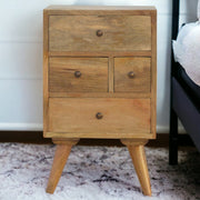 Solid Wood Wall Mounted Bedside, 1 Drawer, Light Brown
