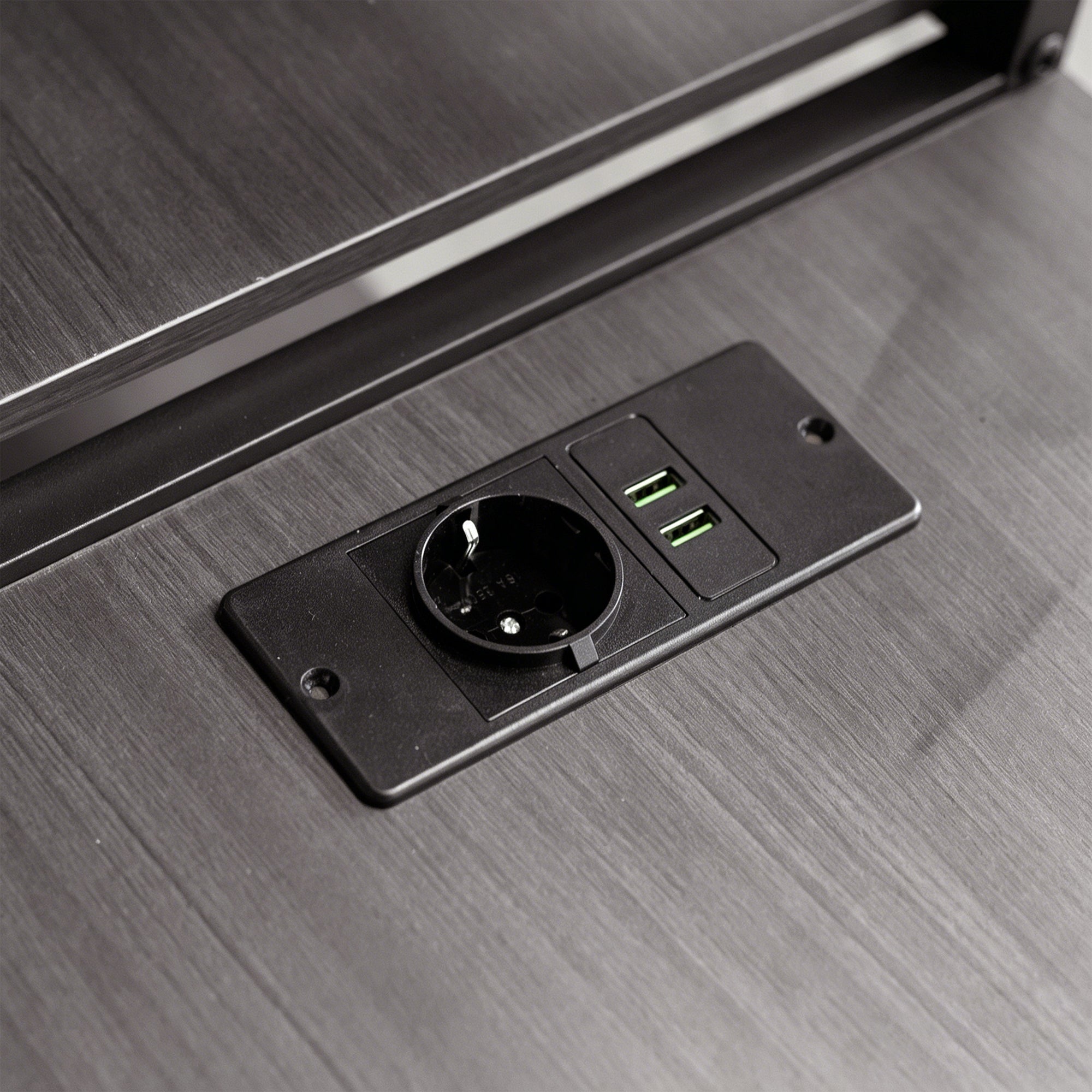 Loft Bed with TV Stand, Power Outlet and Safety Ladder, 140x200cm, Bla ...