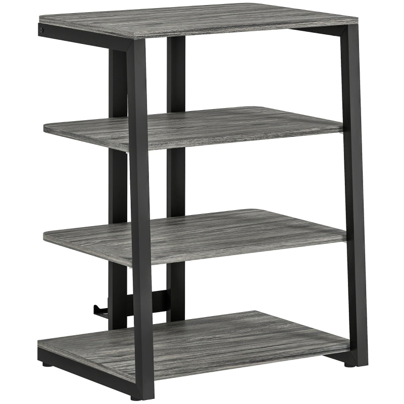 HiFi Stand, Four Storage Shelves - Dark Grey