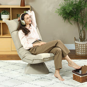 Floor Chair 360° Rotatable, 5-Way Adjustable, Foldable, Beige