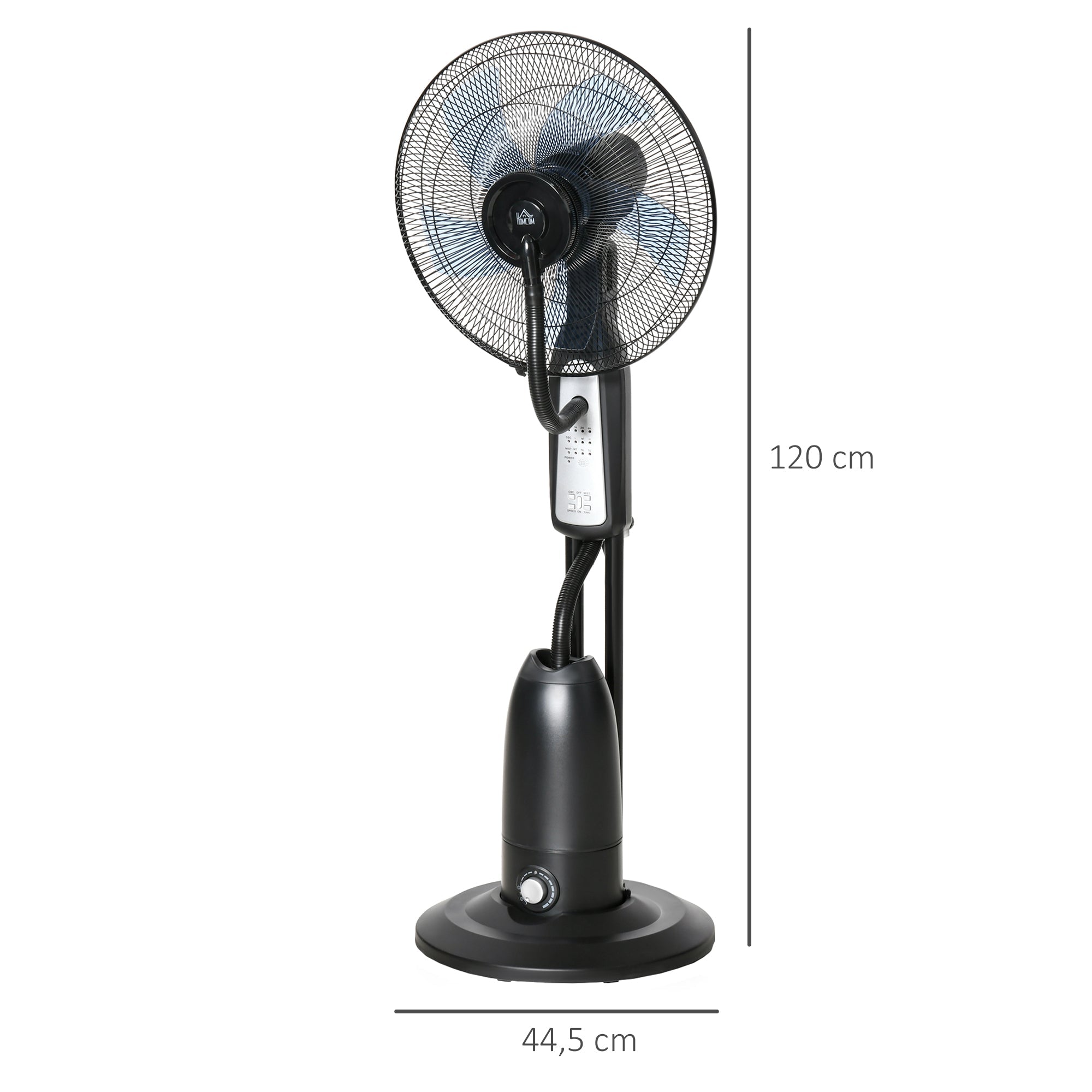 Pedestal Fan, 2.8L Water Atomizer Timer 3 Modes Mist Function Adjustable Tilt, Cooling