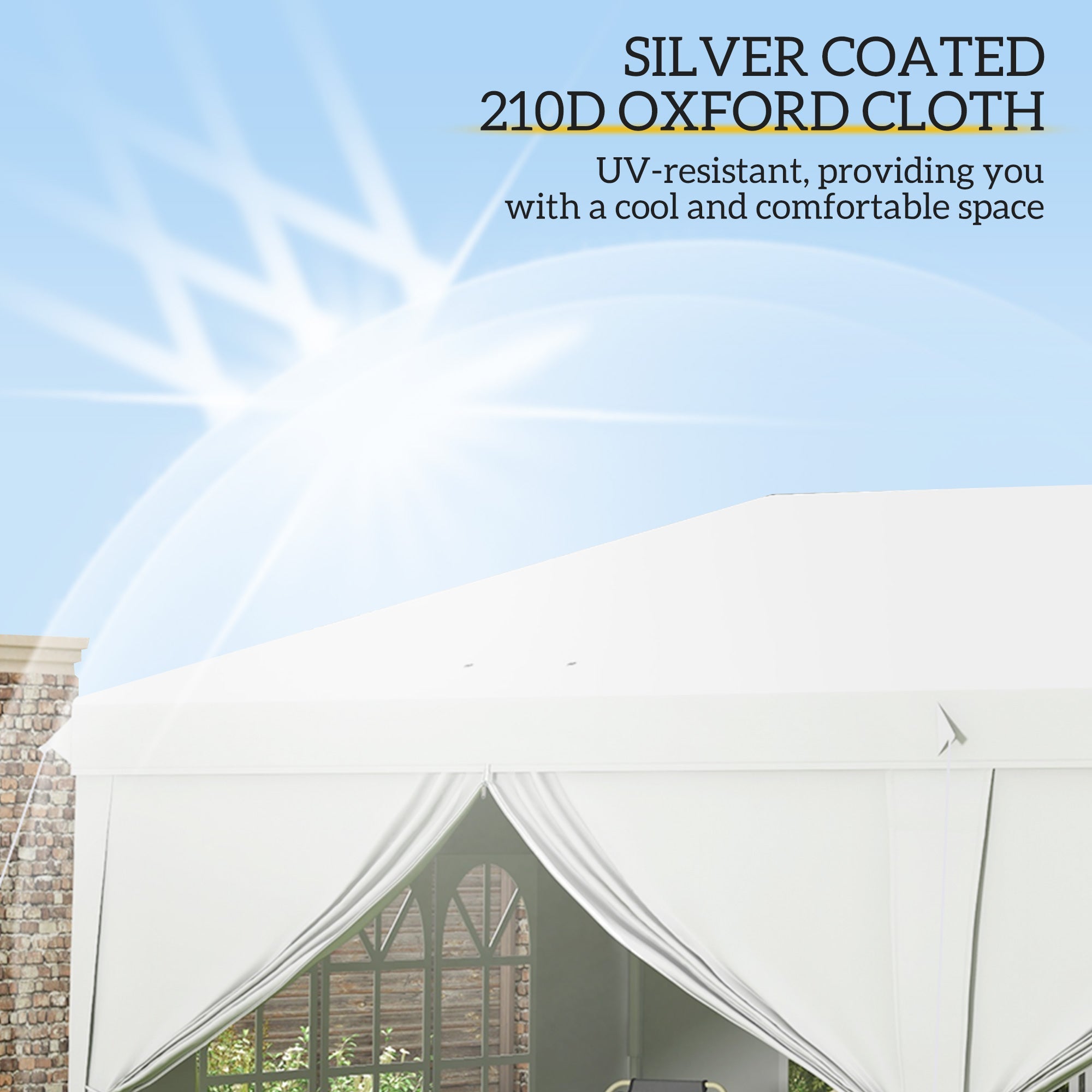Garden Pop Up Gazebo, 3x6m Wedding Party Tent Marquee with Sidewalls, Windows, Carry Bag, White