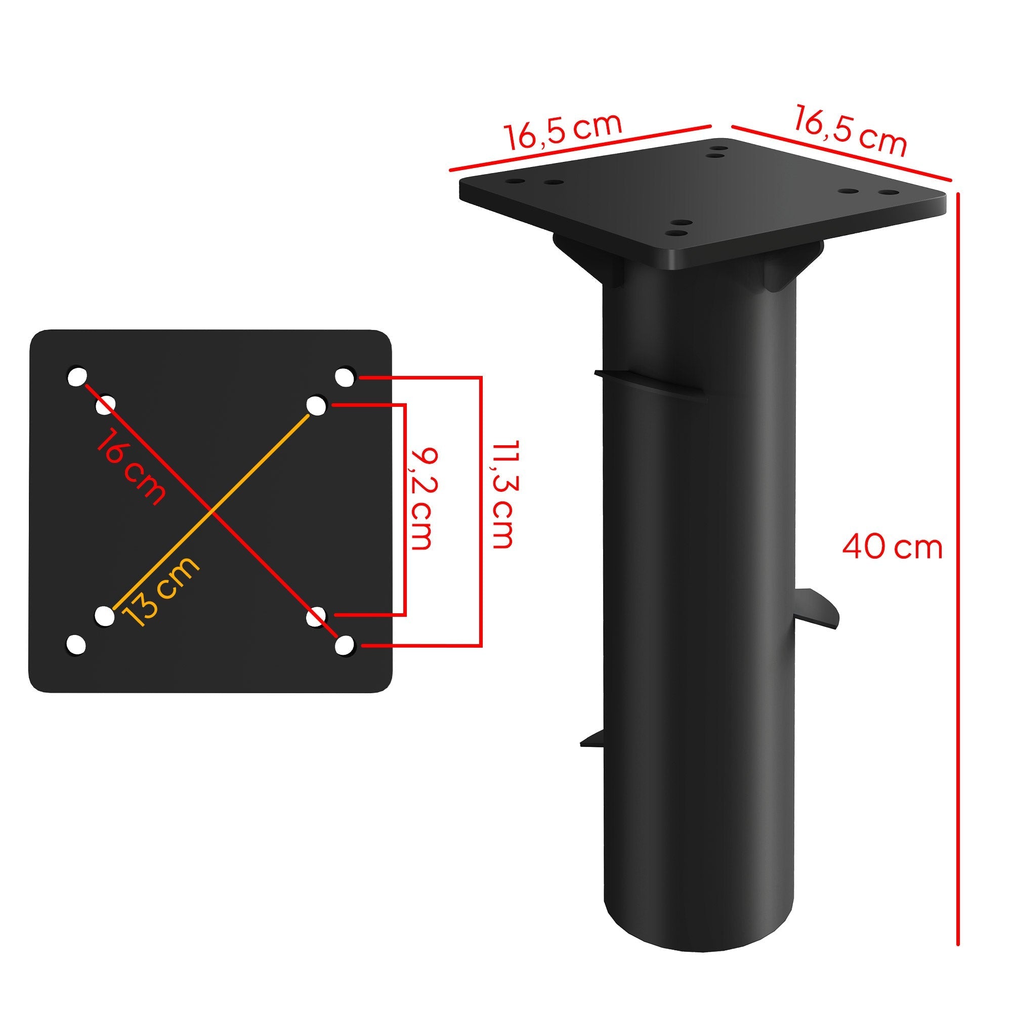 Parasol Base, Cantilever Square Holder, Concrete Dark Grey