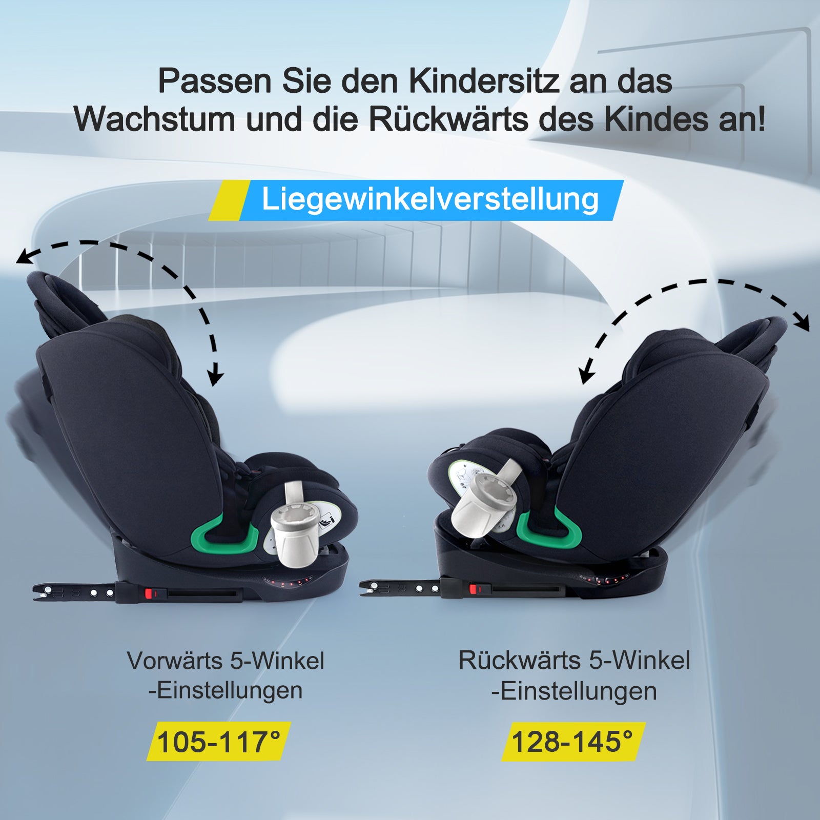 Child Car Seat i-Size 360° Rotatable ISOFIX 0-36kg with Sunshade and Cup Holder