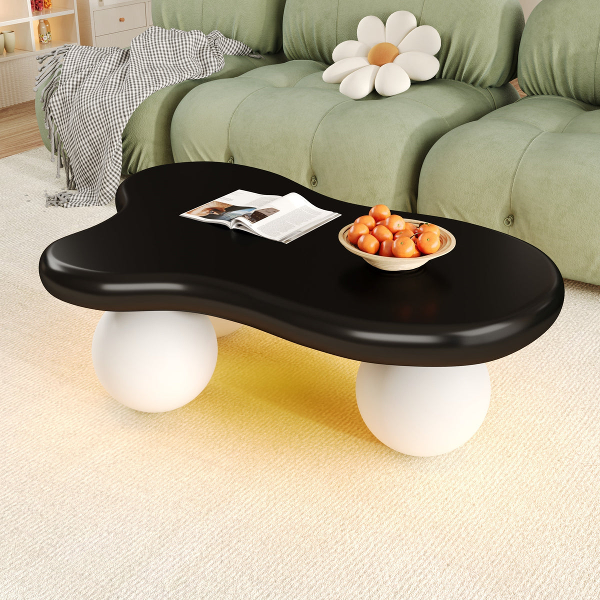 Cloud Style Coffee Table LED Lighting Cloud-Shaped Round Leg
