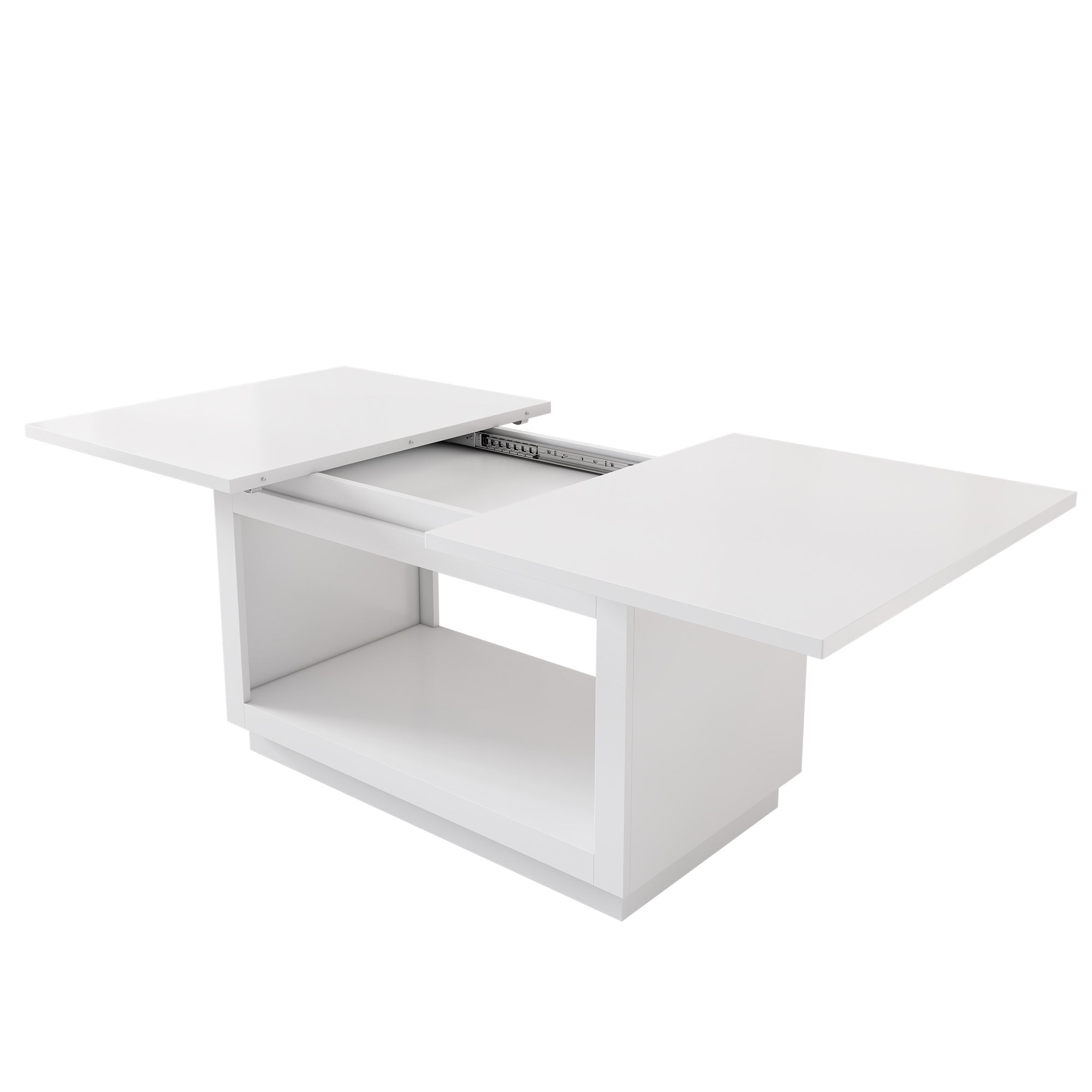 Extendable Dining Table, Modern Simple Square Design 140/180 cm, White