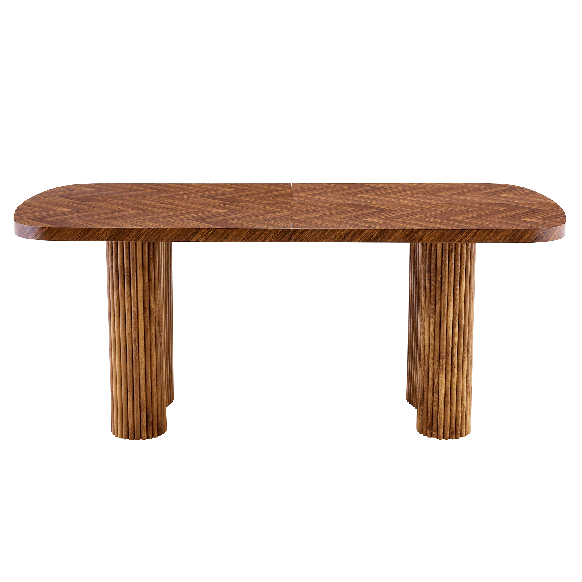 Dining Table Arched Pedestal Support 180x90cm - Walnut